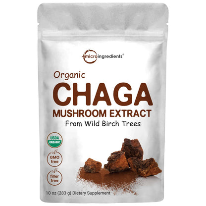 Hongo de Chaga Orgánico_vIsta frontal del empaque | ProteinasMedellin.com